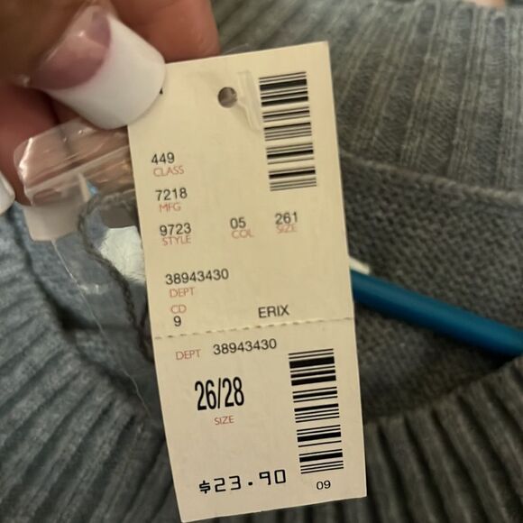 🆕 Womens Plus size Avenue Gray Cable Knit Front Sweater Size 26/28 - Picture 5 of 5